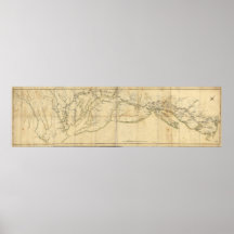 Marzo de Rochambeau de Yorktown al mapa de Boston Posters