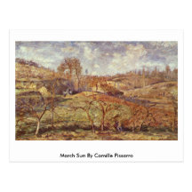 Marzo Sun de Camille Pissarro Postales