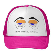 Más café, ojos por favor cansados gorros bordados