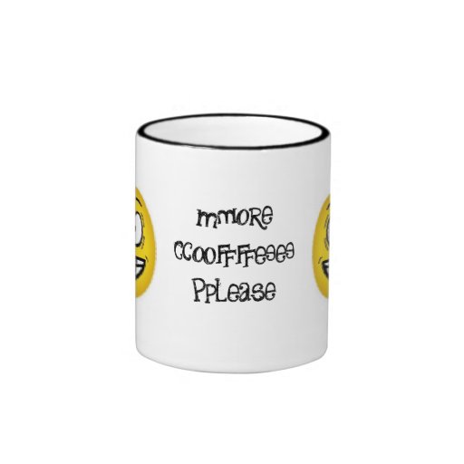 Más del CAFÉ taza sonriente de la cara por favor