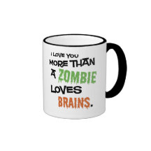 Más que un zombi ama cerebros taza de café