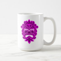 Máscara azteca púrpura tazas de café