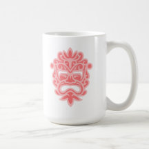 Máscara azteca rosada taza de café