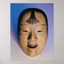 Máscara del teatro de Noh de un muchacho joven lla Posters