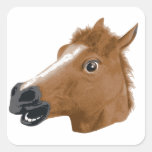 Máscara espeluznante de la cabeza de caballo colcomanias cuadradases