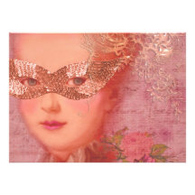 Mascarada 5 x 7 del boda del invierno de Marie Ant Anuncio