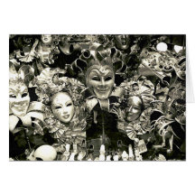 Máscaras del carnaval tarjetón