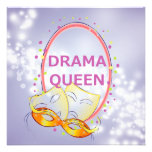Máscaras del teatro de la reina del drama invitaciones personalizada