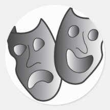 Máscaras del teatro pegatinas  