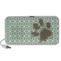 Mascota divertido; Floral azulverde y poner crema Mp3 Altavoz