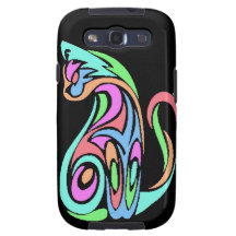 Mascota felino floral del mascota del tatuaje del  samsung galaxy s3 coberturas