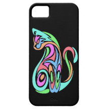 Mascota felino floral del mascota del tatuaje del  iPhone 5 protectores