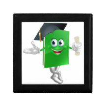Mascota graduada del libro de la educación cajas de recuerdo