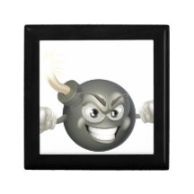 Mascota mala enojada del dibujo animado de la bomb cajas de joyas