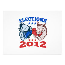 Mascota republicana 2012 del elefante del burro de comunicados personalizados