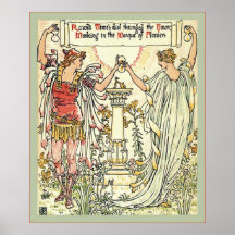 Masque de la impresión de Nouveau del arte del vin Impresiones