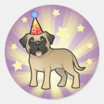 Mastín/Bullmastiff del cumpleaños Pegatina Redonda