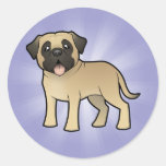 Mastín/Bullmastiff del dibujo animado Etiqueta