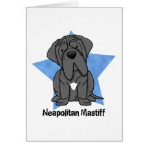 Mastín napolitano de la estrella de Kawaii Tarjeton