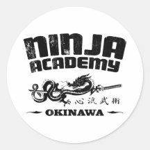 Matanza Bill de Okinawa de la academia de Ninja Pegatina Redonda