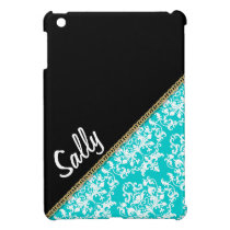 MATE moderno del nombre del negro azul del damasco fundas ipad mini