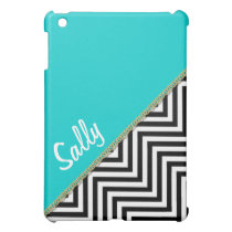 MATE moderno del nombre del negro azul del galón fundas ipad mini