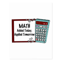 Matemáticas: Añadido hoy, aplicado mañana Postales