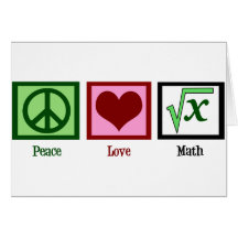 Matemáticas del amor de la paz tarjetas