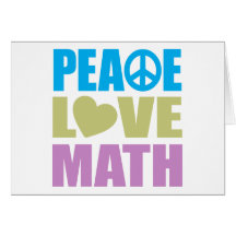 Matemáticas del amor de la paz tarjetón