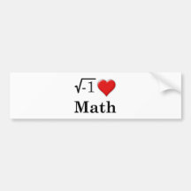 Matemáticas del amor pegatina de parachoque
