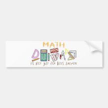 Matemáticas: No está apenas para los muchachos más Etiqueta De Parachoque
