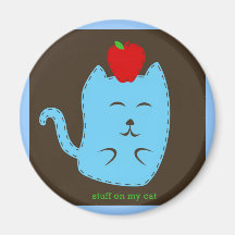 materia en mi gato - manzana en la cabeza iman de frigorífico