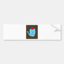 materia en mi gato - manzana en la cabeza pegatina de parachoque