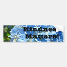 ¡Materias de la amabilidad! Hydrangea del azul de  Etiqueta De Parachoque