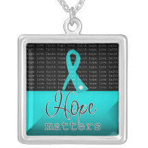 Materias de la esperanza del cáncer ovárico joyeria personalizada
