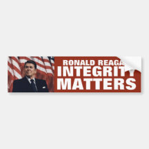 Materias de la integridad: Ronald Reagan Pegatina De Parachoque