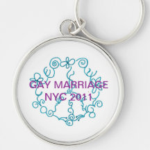 Matrimonio homosexual NYC 2011 del diseño de la pa Llaveros