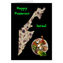 Matzah Israel y placa de Seder Tarjeta