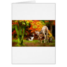 Maya con deer_Painting.jpg Tarjetas