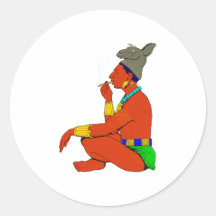 Maya Indianer Zigarre rauchen Stickers