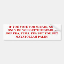 ¡MAYATOLLAH PALIN! ETIQUETA DE PARACHOQUE