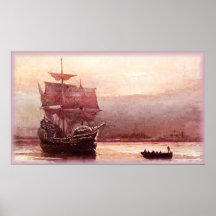 Mayflower en el poster del puerto del Hudson