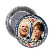 McCain/botón del Retro-Estilo de Palin Pin