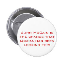 McCain es el cambio de Obama Pin