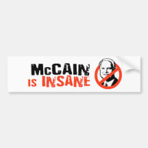 McCain es pegatina para el parachoques insana Etiqueta De Parachoque