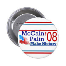 McCain Palin '08 hace el botón de la historia Pin