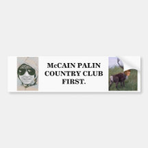 McCAIN - PALIN: CLUB DE CAMPO PRIMERO Pegatina De Parachoque