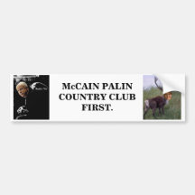 McCAIN - PALIN: CLUB DE CAMPO PRIMERO Etiqueta De Parachoque