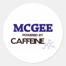 Mcgee accionó por el cafeína pegatina redonda