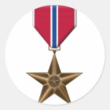 Medalla de estrella de bronce etiqueta redonda